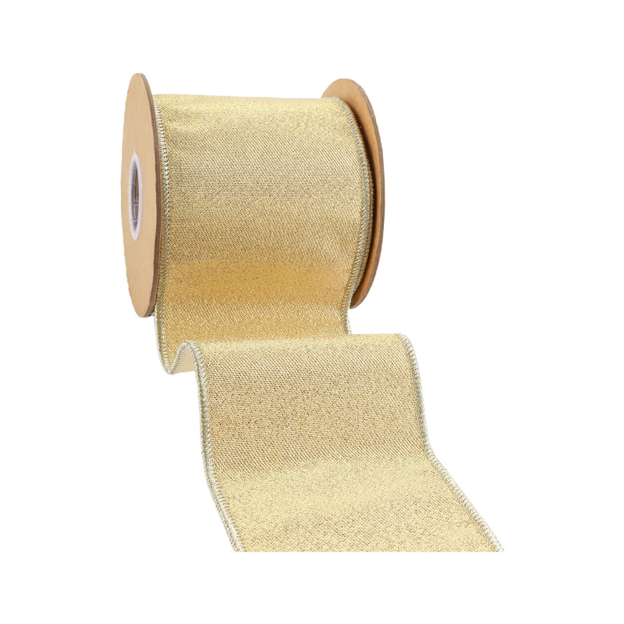 LaRibbons 4" - 2 1/2" Wired Iridescent Ribbon | Metallic Double-Fused Taffeta Backing | 10 Yard Roll